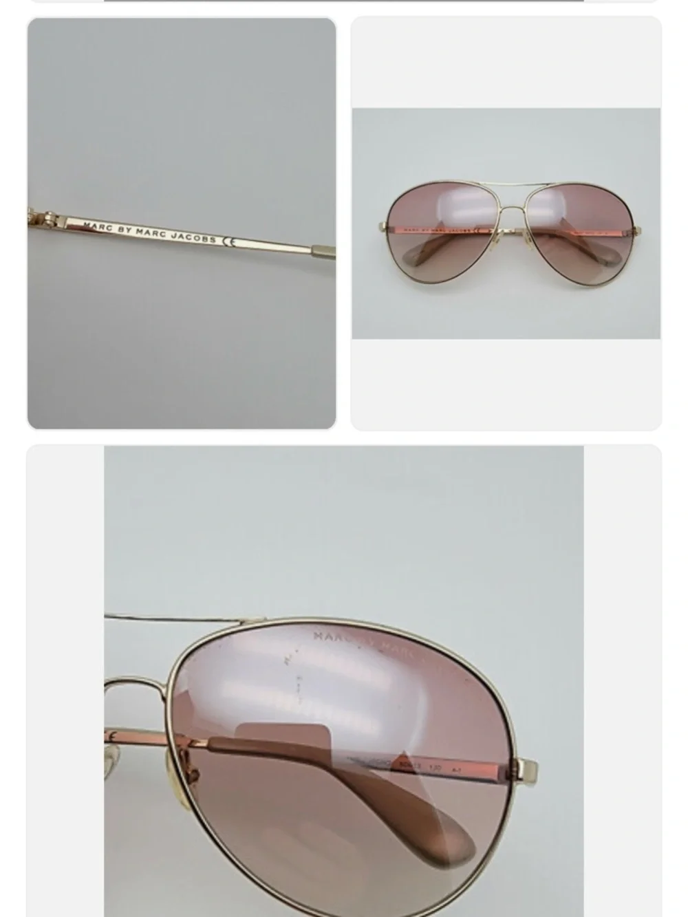 Marc by Marc Jacobs MMJ184/S J5GNO Gold Frame Brown Lens Aviator Sunglasses 60mm